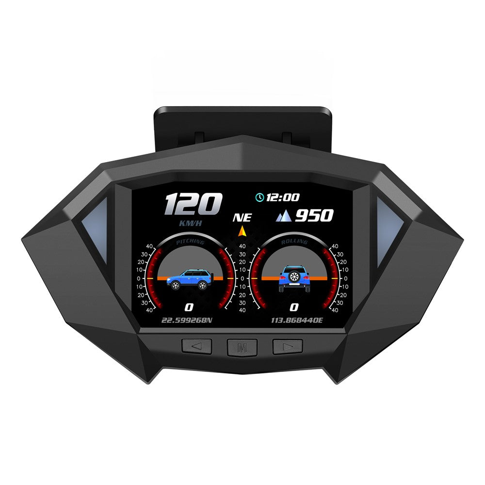P1 3.5 inch LCD Car HUD Head Up Display Speed Detector Slope Meter Plastic OBD2+GPS Smart Driving Computer