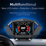 P1 3.5 inch LCD Car HUD Head Up Display Speed Detector Slope Meter Plastic OBD2+GPS Smart Driving Computer