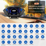 P1 3.5 inch LCD Car HUD Head Up Display Speed Detector Slope Meter Plastic OBD2+GPS Smart Driving Computer