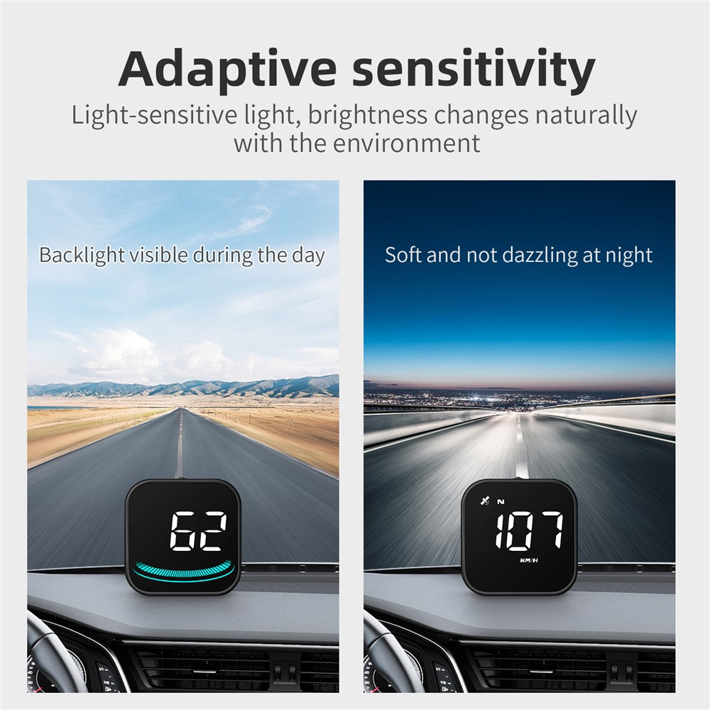 G4 Bil HUD Digitalt Speedometer Overhastighed Træthedskørsel Alarm GPS Kompas Head-up Display