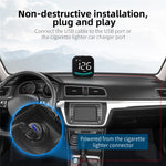 G4 Bil HUD Digitalt Speedometer Overhastighed Træthedskørsel Alarm GPS Kompas Head-up Display