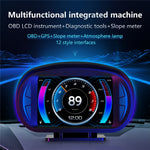 P2 OBD LCD-display smart køreenhed + diagnoseværktøjer + hældningsmåler til biler/køretøjer