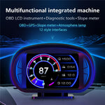 P2 OBD LCD-display smart køreenhed + diagnoseværktøjer + hældningsmåler til biler/køretøjer