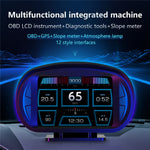P2 OBD LCD-display smart køreenhed + diagnoseværktøjer + hældningsmåler til biler/køretøjer