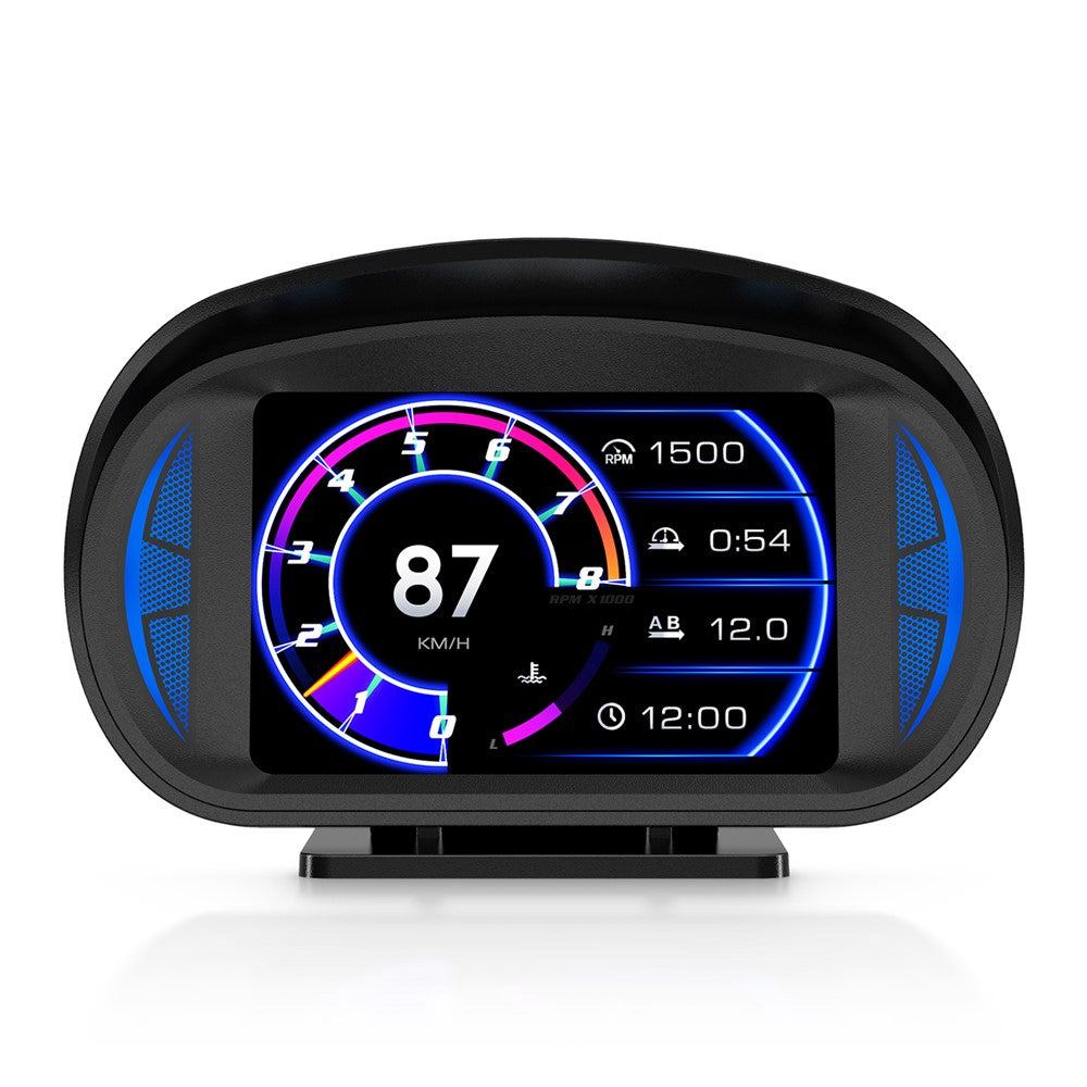 P2 OBD LCD-display smart køreenhed + diagnoseværktøjer + hældningsmåler til biler/køretøjer