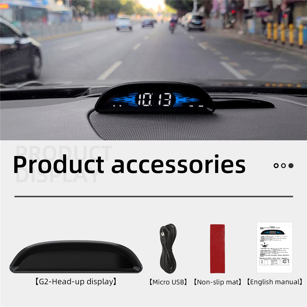 G2 4-inch LCD Car HUD Speed Mileage Measurement GPS+Beidou Car Head Up Display