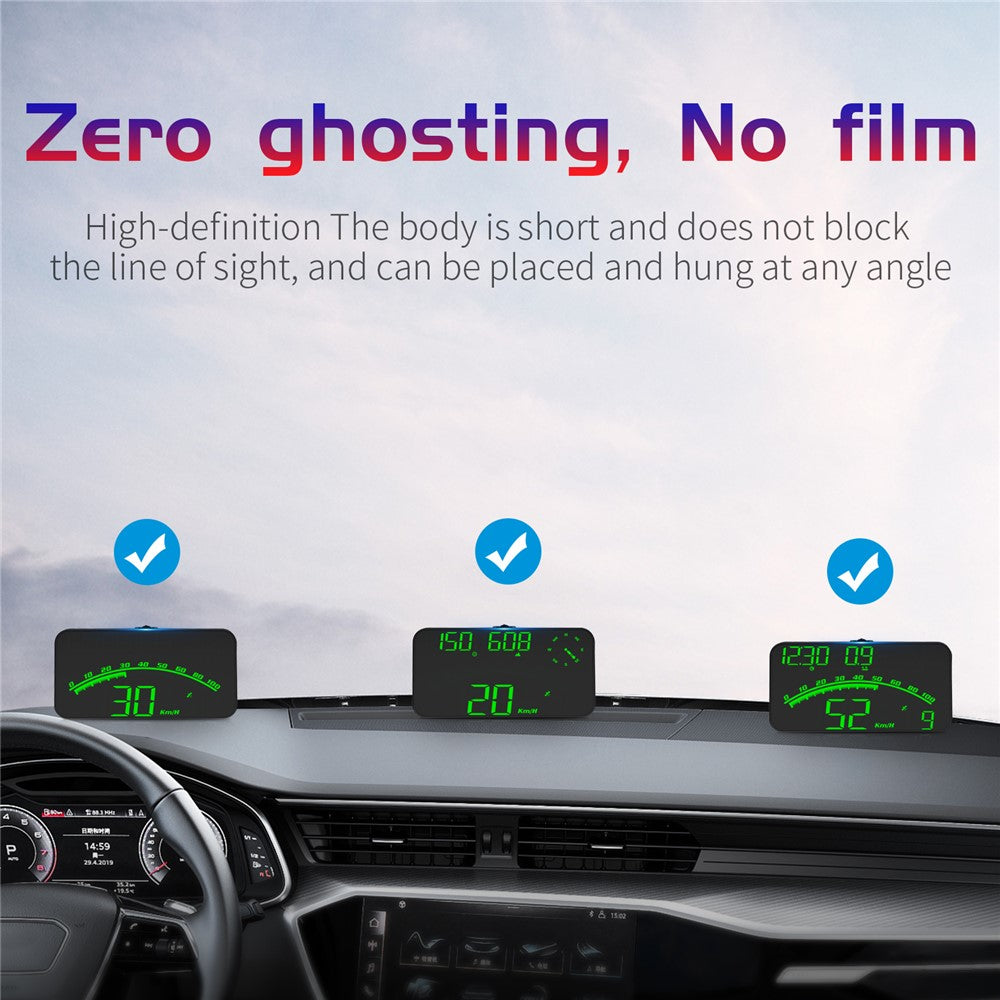 G10 GPS Head-Up Display 16:9 Large Screen HUD with 2 Alarm Function Support 360° Rotating