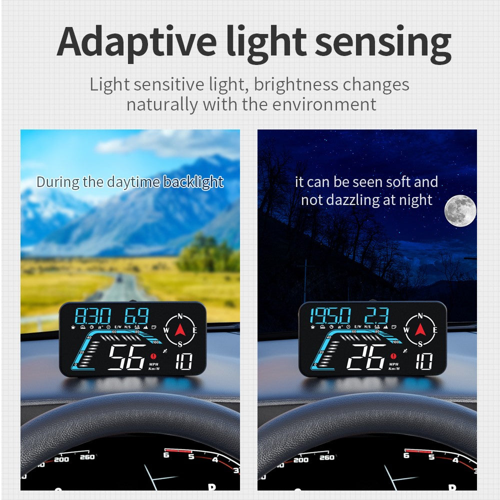 G12 HUD GPS Digital Bil Speedometer Forrude Sugekop Montering Head-Up Display