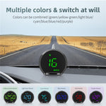 G13 Universal Head Up Display Car HUD 7-Color Digital Speedometer Alarm Reminder GPS System