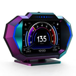 P24 Head-Up Display til bil OBD + GPS HUD Indbygget computer Digitalt speedometer med omgivende lys