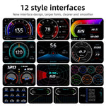 P24 Head-Up Display til bil OBD + GPS HUD Indbygget computer Digitalt speedometer med omgivende lys