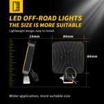 48W 12V 16-LED Car Driving Work Light Waterproof Square Car Off-Road Headlight