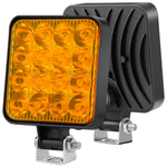 48W 12V 16-LED Car Driving Work Light Waterproof Square Car Off-Road Headlight