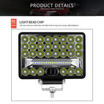144W 48-LED Car Truck Forklift Driving Work Light Waterproof 5-inch Engineering Vehicle Spot Flood Light