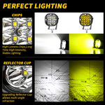 3-inch 48W 16-LED Car Truck Forklift Spotlight Square Waterproof Engineering Vehicle Headlight