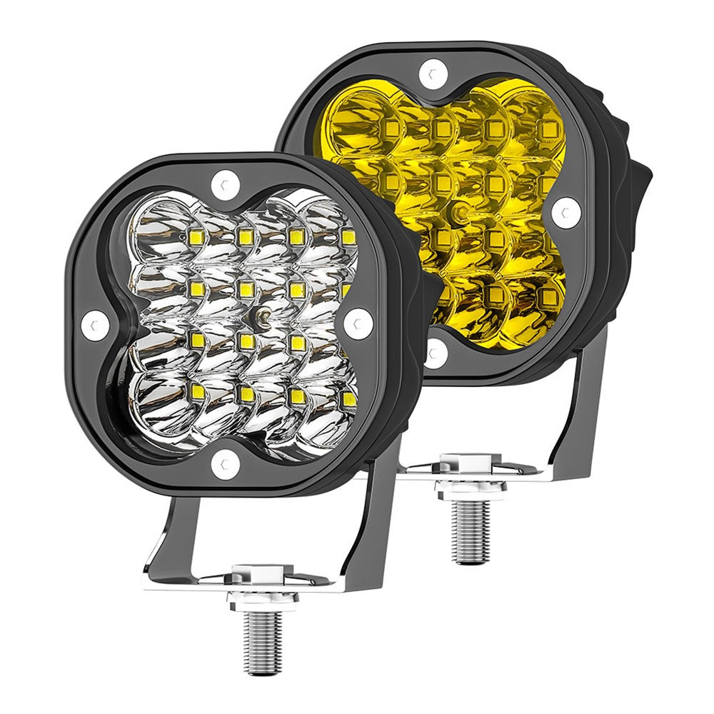 3-inch 48W 16-LED Car Truck Forklift Spotlight Square Waterproof Engineering Vehicle Headlight