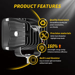 4-LED 12W Car SUV Off-Road Motorcycle Square Spotlight Waterproof Vehicle Headlight