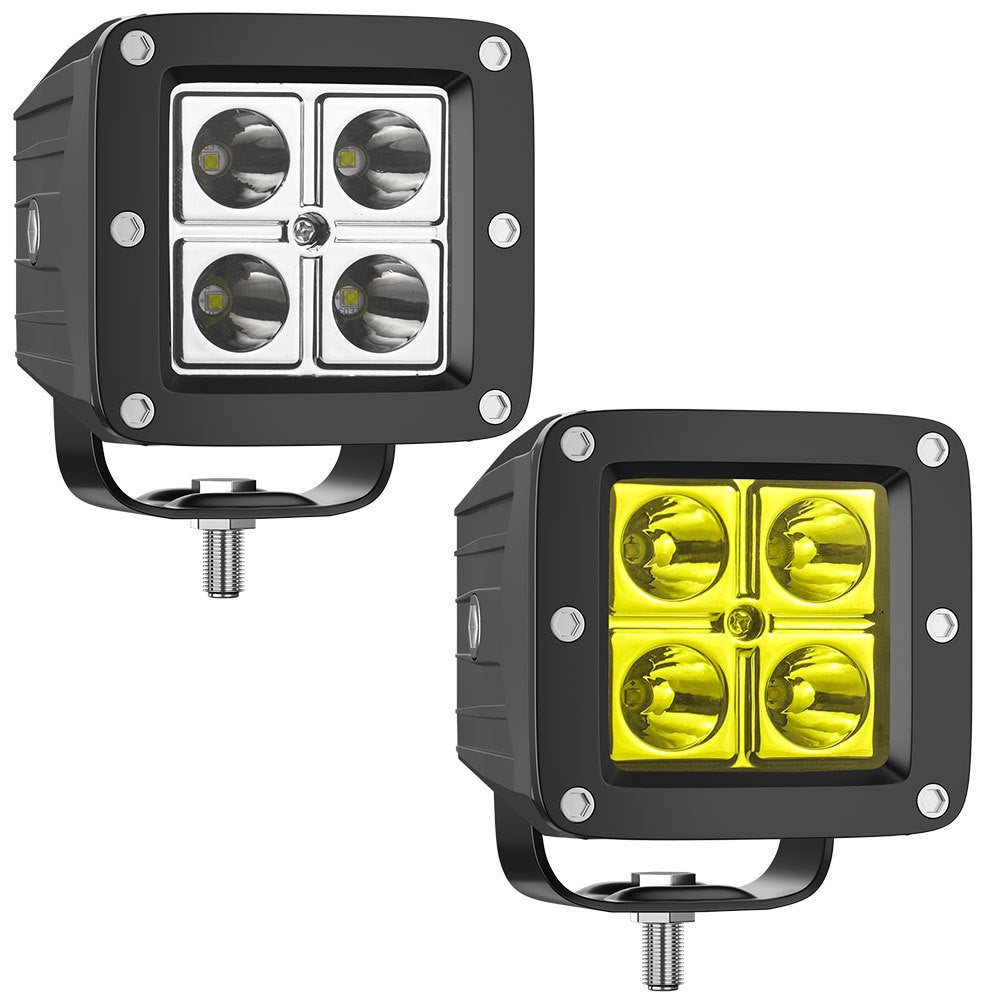 4-LED 12W Car SUV Off-Road Motorcycle Square Spotlight Waterproof Vehicle Headlight