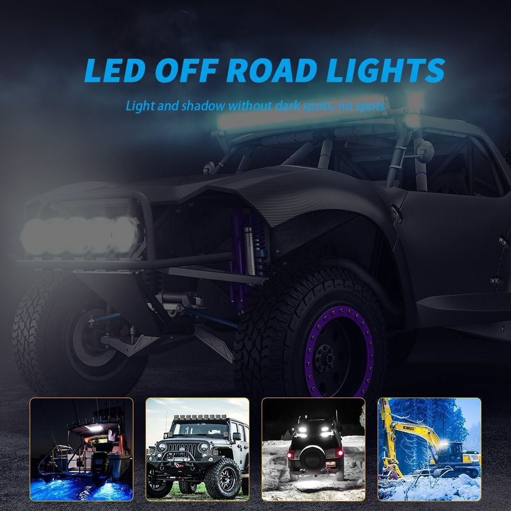 4-inch 17W Car SUV Off-Road Motorcycle Square DRL 10-LED Vehicle Driving Headlight