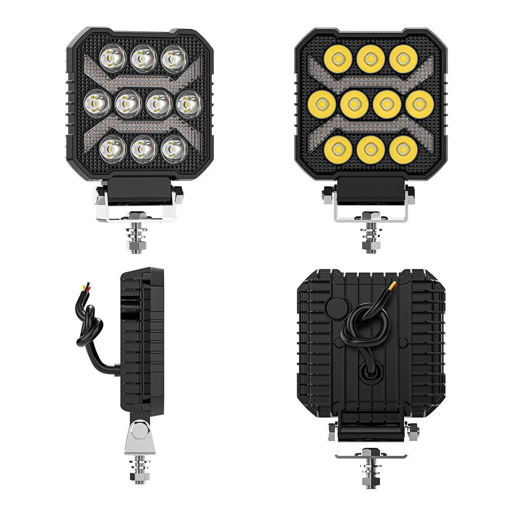4-inch 17W Car SUV Off-Road Motorcycle Square DRL 10-LED Vehicle Driving Headlight