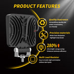 144W 48LED Car SUV Off-Road 4-inch Square Floodlight Waterproof Vehicle Bright Flood Lamp