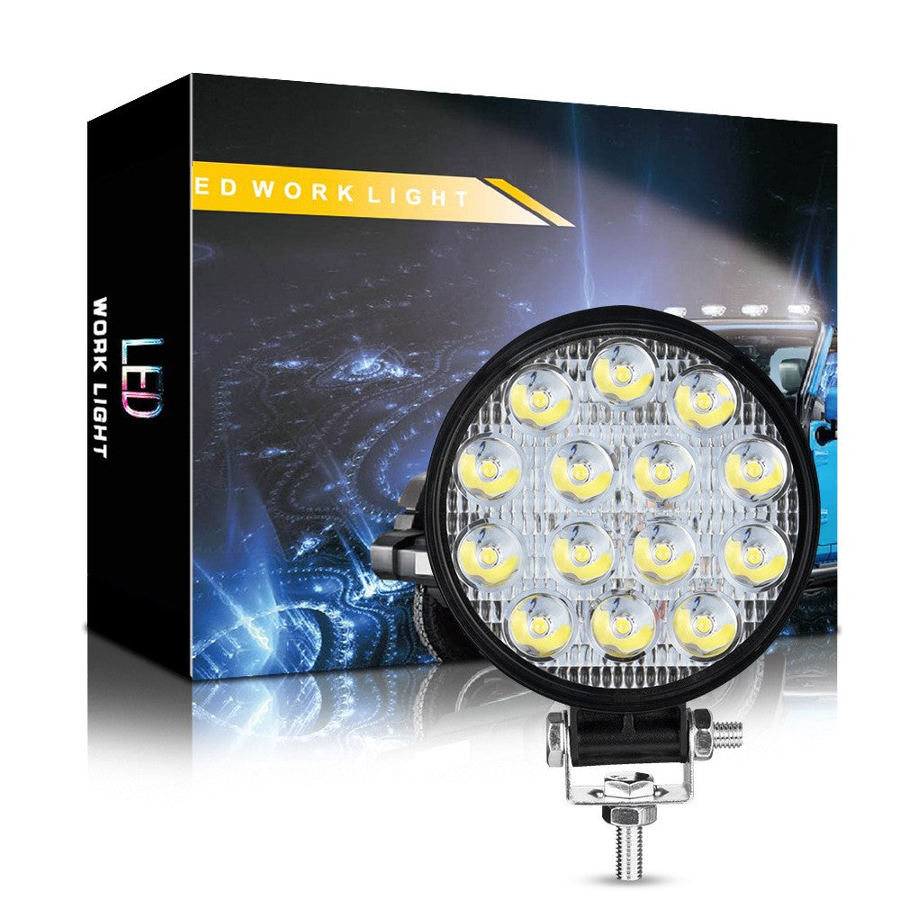 14LED 42W Car SUV Off-Road Round Spotlight Waterproof Vehicle Super Bright Headlight