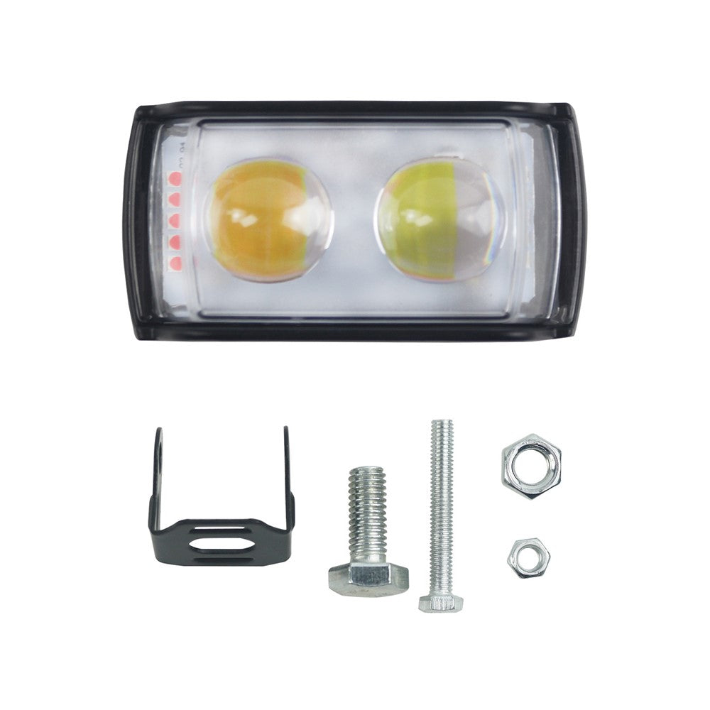 A086-2C 2 LED Motorcycle Spotlight Waterproof Aluminum Shell 12-60V Motorbike Headlight