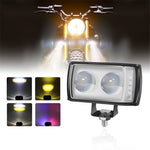A086-2C 2 LED Motorcycle Spotlight Waterproof Aluminum Shell 12-60V Motorbike Headlight