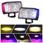 A086-2C 2 LED Motorcycle Spotlight Waterproof Aluminum Shell 12-60V Motorbike Headlight