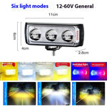 A086-3C 3 LED Motorcycle Spotlight Waterproof Aluminum Shell 12-60V Motorbike Headlight