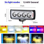 A086-4C 4 LED Motorcycle Spotlight Waterproof Aluminum Shell 12-60V Motorbike Headlight