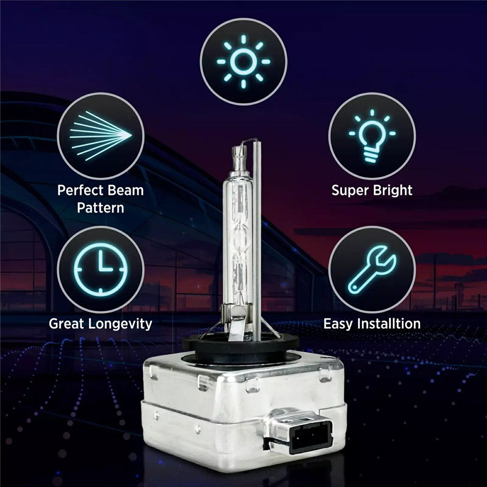 2Pcs D1S Car Headlight 8000K High Brightness IP68 Waterproof Xenon Bulb HID Lamp