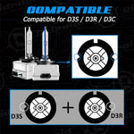 2Pcs D3S Car Headlight 8000K High Brightness IP68 Waterproof Xenon Bulb HID Lamp
