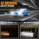 FV7 2Pcs H4 LED Headlights 120W 6000K High Low Beam Waterproof Car Front Driving Lamp