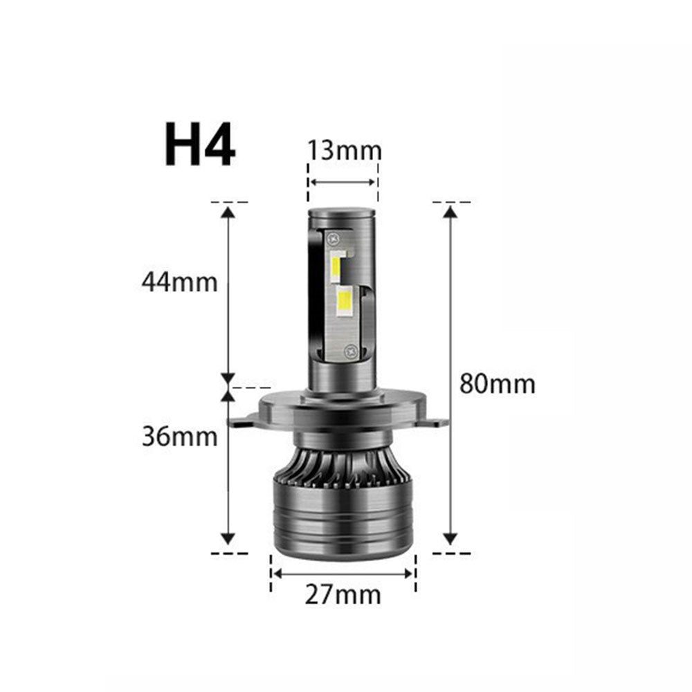 FV7 2Pcs H4 LED Headlights 120W 6000K High Low Beam Waterproof Car Front Driving Lamp