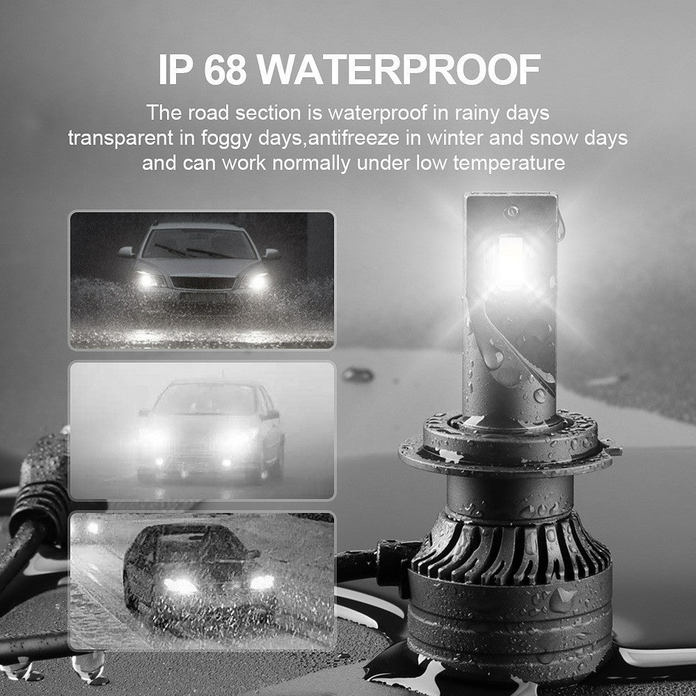 FV7 2Pcs H4 LED Headlights 120W 6000K High Low Beam Waterproof Car Front Driving Lamp