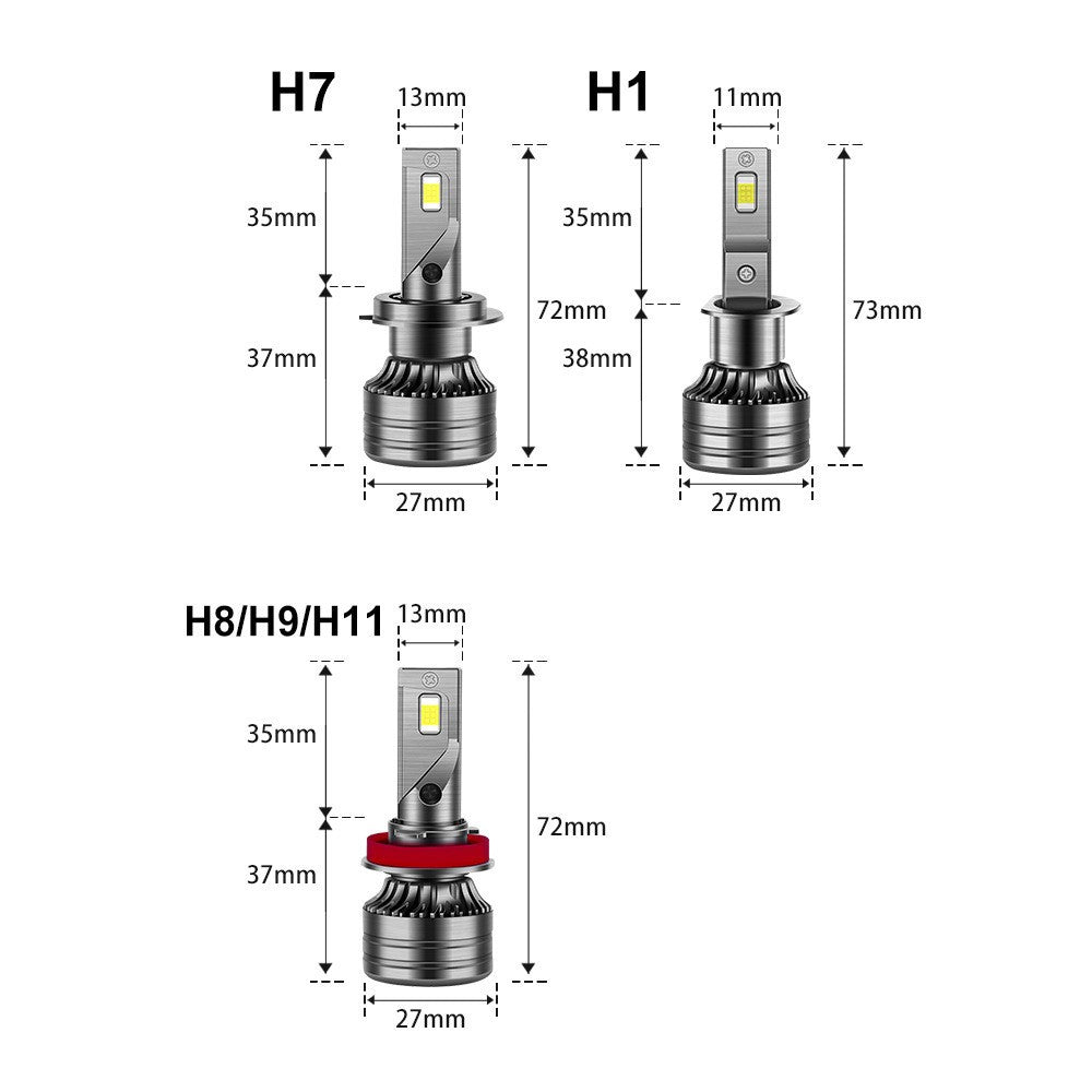 FV7 2Pcs LED Headlights 120W 6000K High Low Beam Waterproof Car Front Driving Lamp