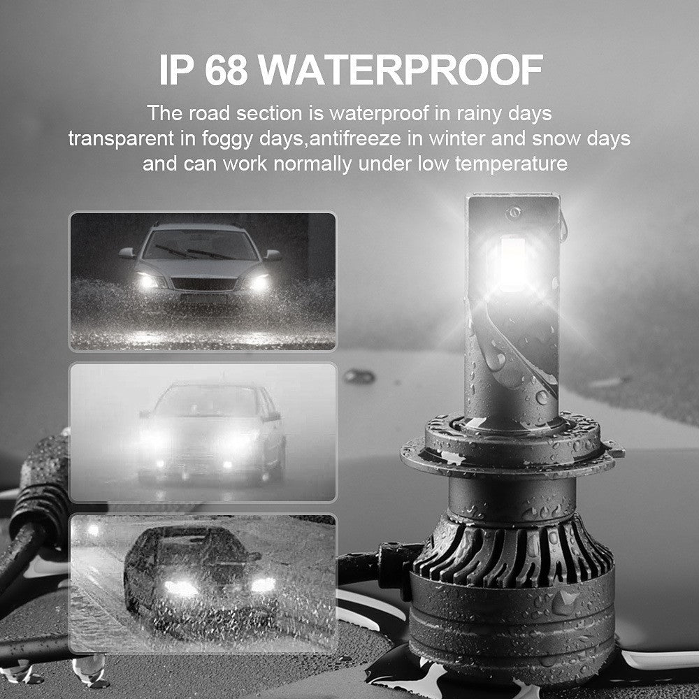 FV7 2Pcs LED Headlights 120W 6000K High Low Beam Waterproof Car Front Driving Lamp