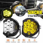 5 Inch Round Spotlight Car Front Bumper Lamp IP67 Waterproof Aluminum Shell LED Floodlight