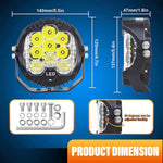 5 Inch Round Spotlight Car Front Bumper Lamp IP67 Waterproof Aluminum Shell LED Floodlight