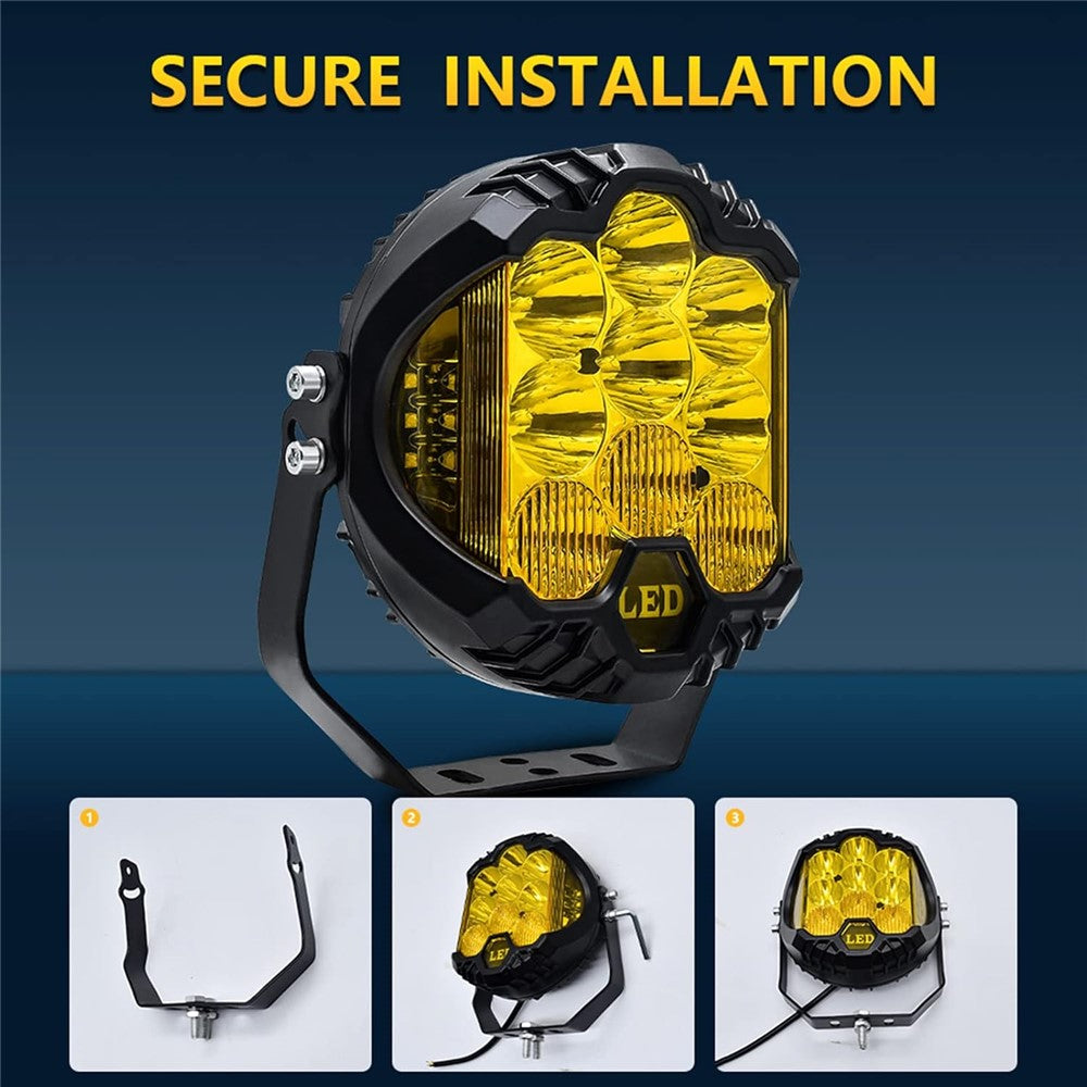5 Inch Round Spotlight Car Front Bumper Lamp IP67 Waterproof Aluminum Shell LED Floodlight