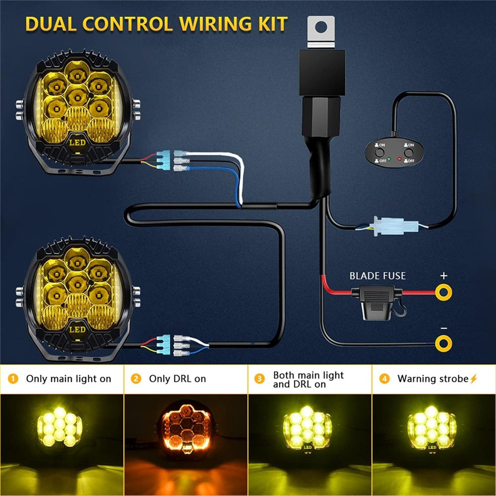 5 Inch Round Spotlight Car Front Bumper Lamp IP67 Waterproof Aluminum Shell LED Floodlight