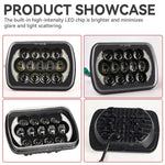 105W High Power IP67 Waterproof High Low Beam Square Car LED Headlight for 5x7 6x7 Inch Vehicles
