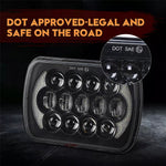 105W High Power IP67 Waterproof High Low Beam Square Car LED Headlight for 5x7 6x7 Inch Vehicles