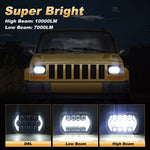 105W High Power IP67 Waterproof High Low Beam Square Car LED Headlight for 5x7 6x7 Inch Vehicles