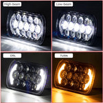 105W High Power IP67 Waterproof High Low Beam Square Car LED Headlight for 5x7 6x7 Inch Vehicles