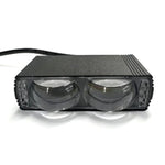 Dual Lens LED Fog Light White + Yellow Light 10W High Low Beam Motorcycle Headlight