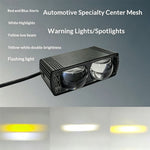 Dual Lens LED Fog Light White + Yellow Light 10W High Low Beam Motorcycle Headlight