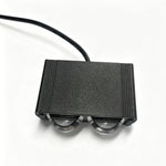 Dual Lens LED Fog Light White + Yellow Light 10W High Low Beam Motorcycle Headlight
