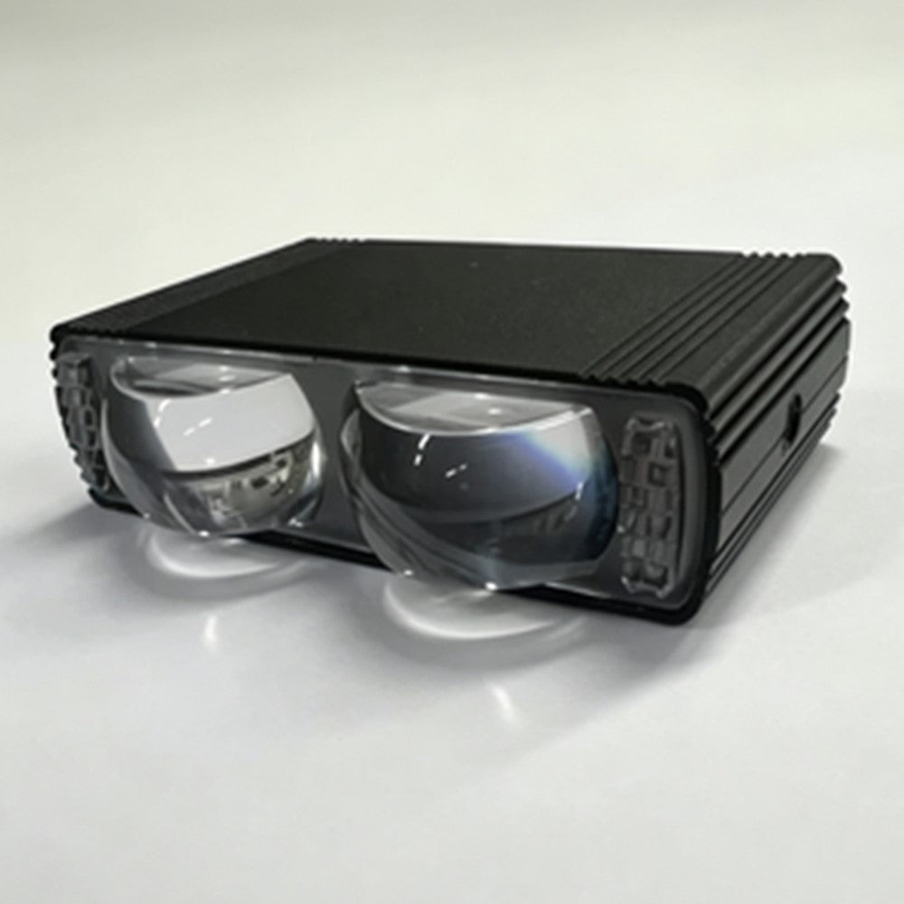 Dual Lens LED Fog Light White + Yellow Light 10W High Low Beam Motorcycle Headlight